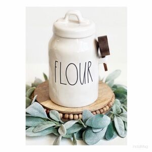 NEW Rae Dunn Flour Canister w/Wooden Spoon Kitchen